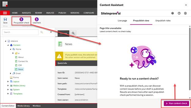  perform a Single Page Check within the Siteimprove platform for the page.