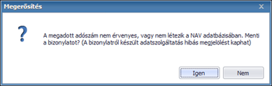 hibás adószám