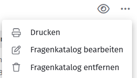 3-Punkte-Menü mit Optionen zum Drucken, Bearbeiten und Löschen des Audits