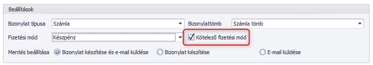 Kötelező fizetési mód