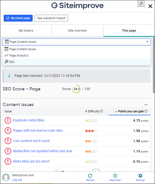 SEO details expanded in plugin