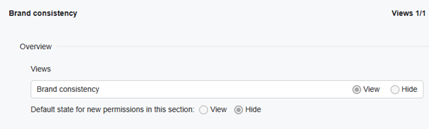 Screenshot fo Brand Consistency Role Permissions