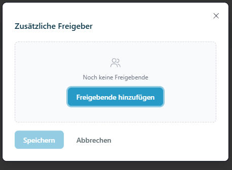 Link Zusätzliche Freigeber hinzufügen in der Kopfzeile