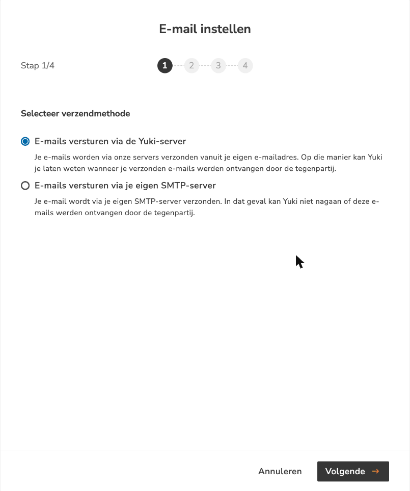 Stap 1: verzendmethode kiezen