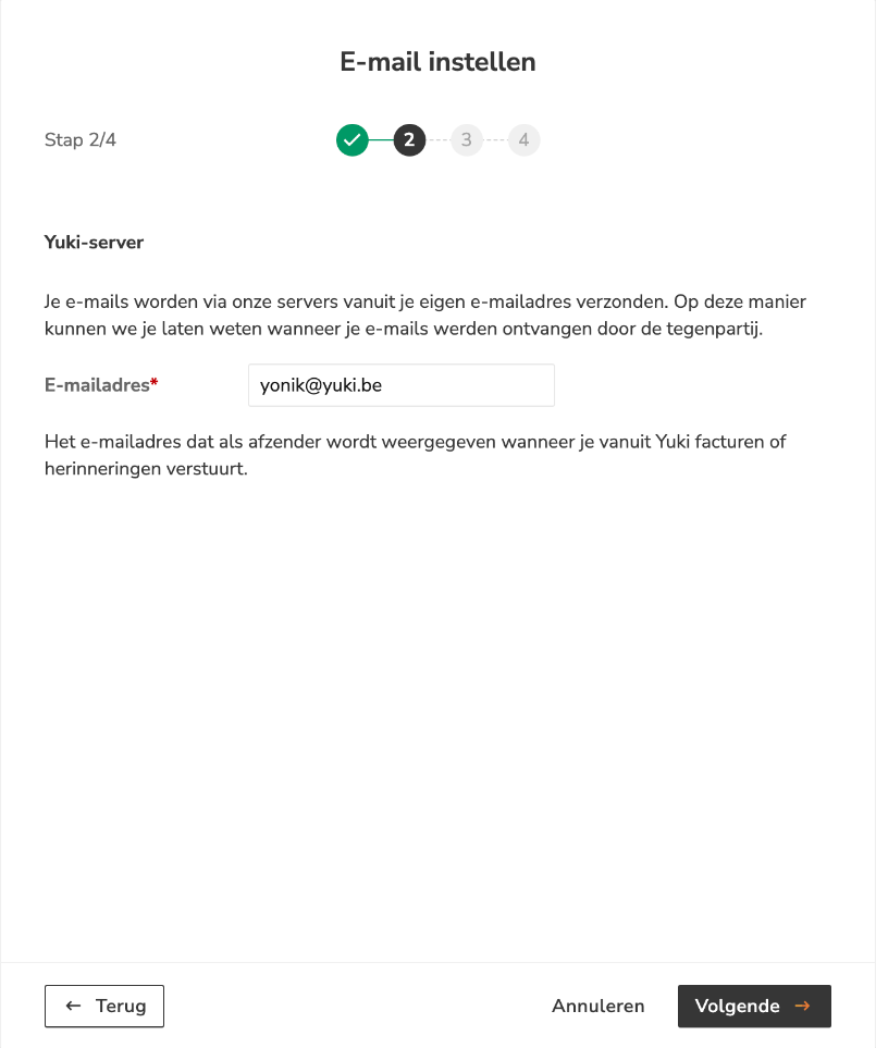Stap 2: e-mailadres invullen