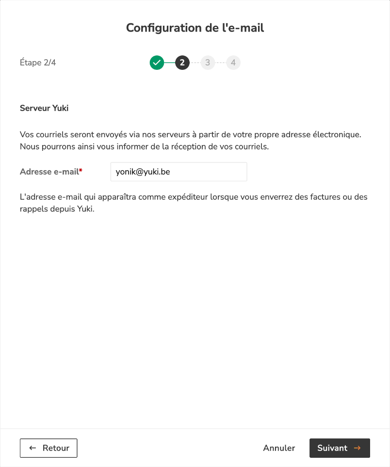 Étape 2 : saisir l'adresse e-mail