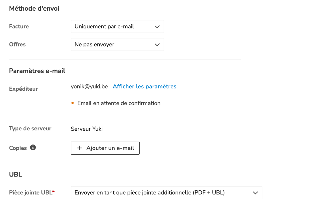 Expéditeur en attente de confirmation