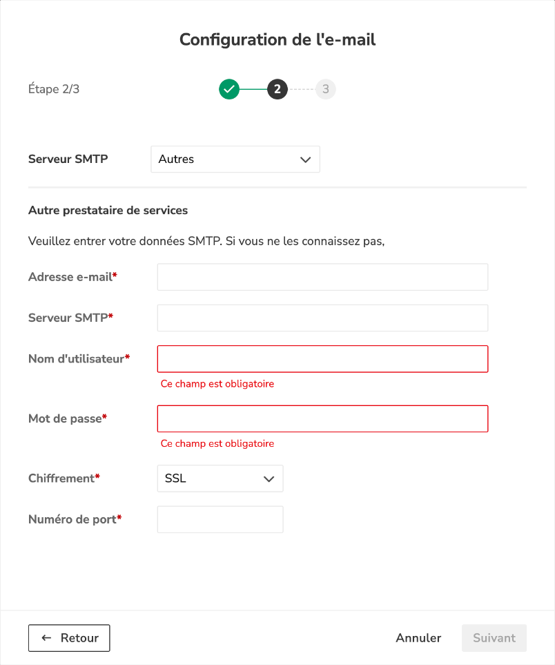 Serveur SMTP Autres