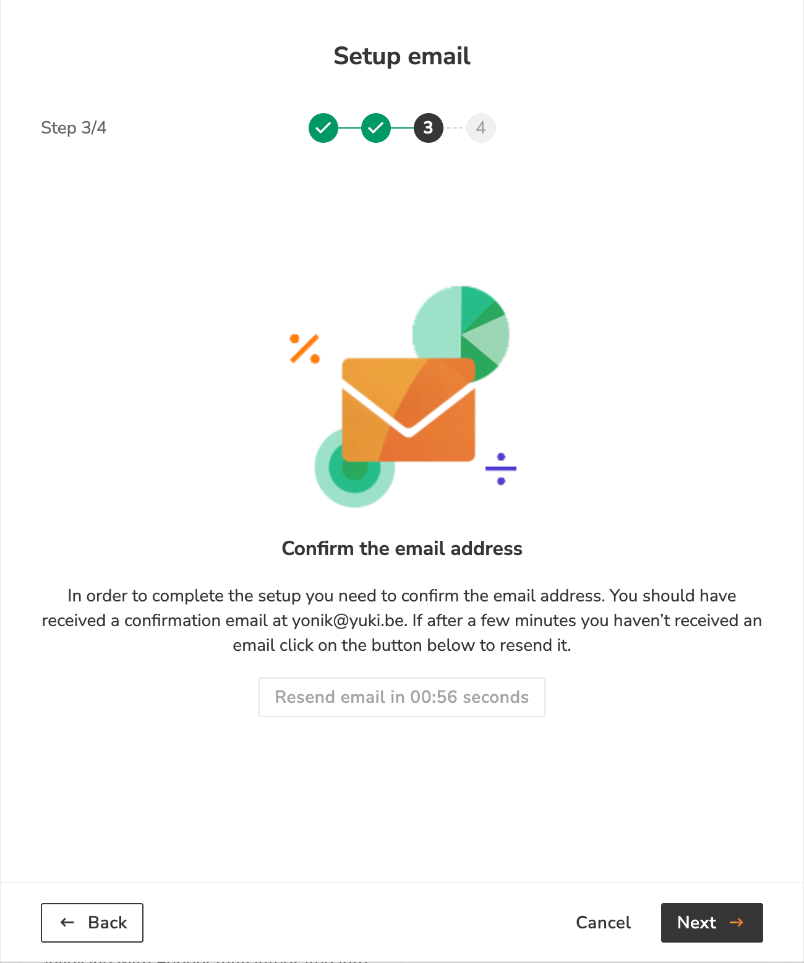 Step 3: confirmation email