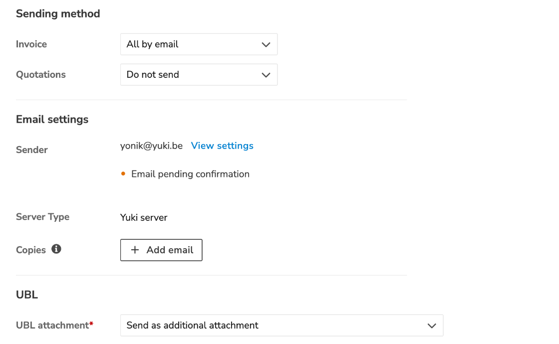Sender pending confirmation