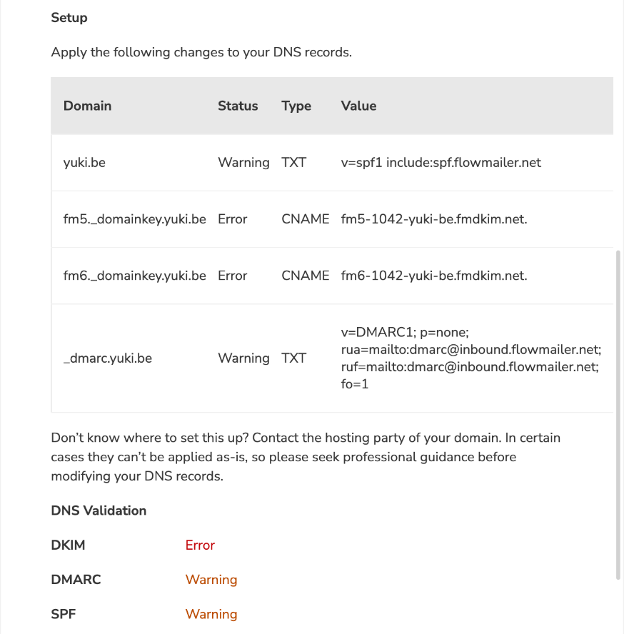 DNS records and DNS validation