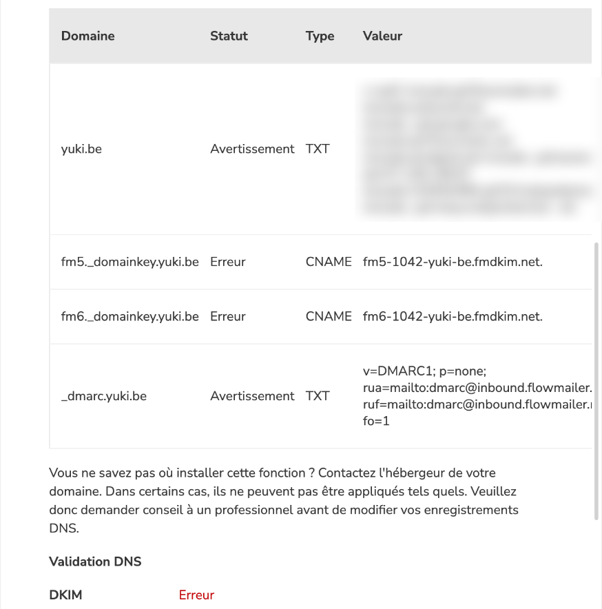 Enregistrements DNS et validation DNS