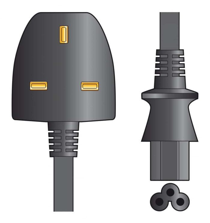MERCURY LAPTOP POWER CABLE BLACK 3A 1M 114.041UK - Image 1