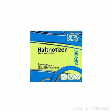 TTO STICK NOTES 75X75MM 100SHEETS 405018 NEON GREEN