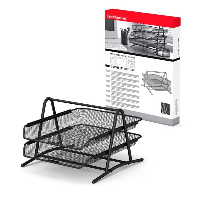 ERICHKRAUSE TELLENO 2-TIER LETTER TRAY BLACK 22511 - Image 1