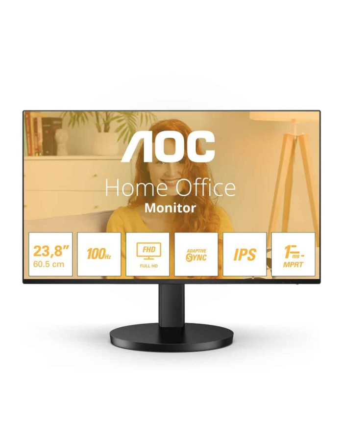 AOC MONITOR 23.8" LED VGA/HDMI 100Hz 24B3HA2 - Image 1