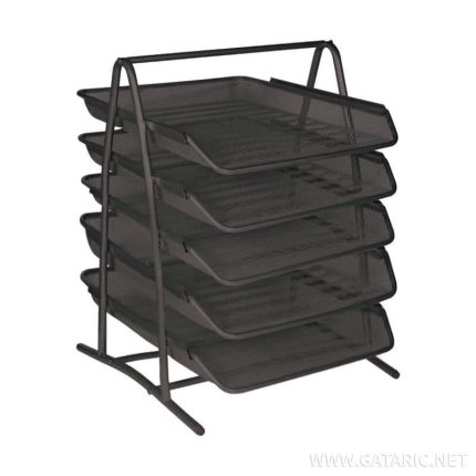 TTO METAL 5-TIER LETTER TRAY BLACK 408285