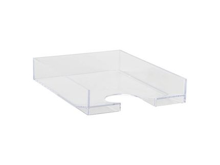 B/R PLASTIC OFFICE TRAYS CLEAR/BLACK KS21220