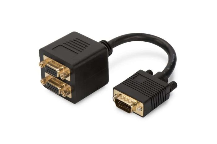DIGITUS VGA MONITOR Y-SPLITTER CABLE M/F  GOLD AK-310400-002-S - Image 1