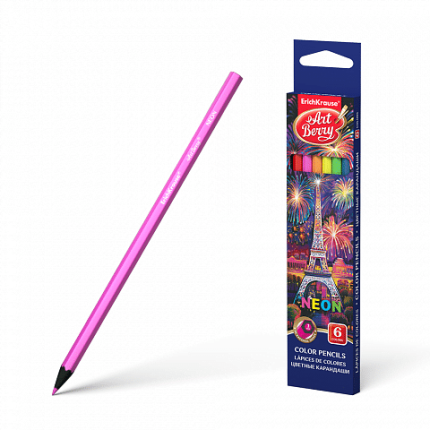 ERICHKRAUSE ARTBERRY HEXAGONAL COLOR PENCILS NEON (6 COLORS) 39424