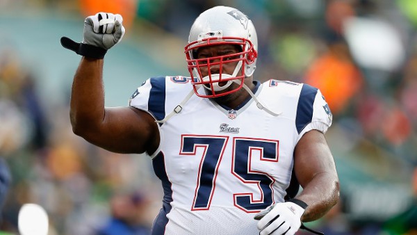 GREEN BAY, WI - NOVEMBER 30: Defensive tackle Vince Wilfork #75 of the New England Patriots warms up before the NFL game against the Green Bay Packers at Lambeau Field on November 30, 2014 in Green Bay, Wisconsin. The Packers defeated the Patriots 26-21. (Photo by Christian Petersen/Getty Images)