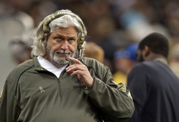 Nov 8, 2015; New Orleans, LA, USA; New Orleans Saints defensive coordinator Rob Ryan on the sidelines during the second half of their game against the Tennessee Titans at the Mercedes-Benz Superdome. The Titans won, 34-28, in overtime. Mandatory Credit: Chuck Cook-USA TODAY Sports