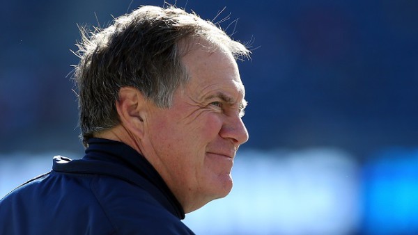FOXBORO, MA - NOVEMBER 8: Bill Belichick watches the action before a game with the Washington Redskins at Gillette Stadium on November 8, 2015 in Foxboro, Massachusetts. (Photo by Jim Rogash/Getty Images)