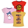Camisetas estampadas de algodón para niñas (Pack de 3)