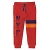Minikult träningsbyxor i bomull med grafiska tryck och fickor (pack 1) (röd 1)