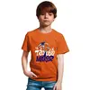 Minicult Halbarm Kinder T-Shirt aus Baumwolle mit Brustdruck und leuchtenden Farben (Orange)