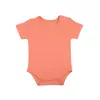 Body de algodón orgánico NO TÓXICO para bebés niños y niñas - Diseño de cuello redondo de media manga cómodo y seguro - 100 % certificado GOTS - Perfecto para uso diario - 0 a 3 meses - Coral
