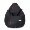 Sattva Classic XXXL Bean Bag Cover (Ingen fyllning) Svart Med Röd Kant