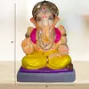 8-Inch Eco-Friendly Ganesha Idol Made from Shadu Clay