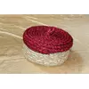 Round Sabai Grass Storage Basket With Lid Decorative Woven Storage small gift Basket