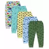 Pijama de algodón Minicult de tamaño normal con colores brillantes y estampados divertidos por todas partes para niños y niñas, paquete de 5 pijamas verdes