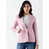Blazer rose à simple boutonnage et revers crantés
