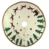 Handcrafted Wool Dancing Reindeer Christmas Tree Skirt - 125cm