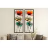 Arte floral de pared de metal pintado a mano de Oriflame (84 x 30 cm)