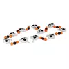Spooky Skulls Wool Felt Christmas Garland - White, Black & Orange
