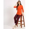 Wine Cotton Comfort Fit Pants for Women - Soft, Breathable & Durable