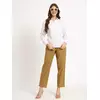 Coffee Brown Cotton Twill Pants - Classic Fit & Versatile Style