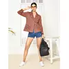 Blazer oversize en coton ajrakh rouge Thea - Coupe confort femme
