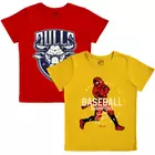T-shirts med bomullstryck för pojkar (paket med 2)