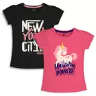 Bedruckte T-Shirts aus Baumwolle für Mädchen (2er-Pack)