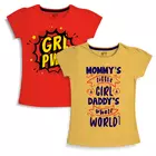 Bomullstryckta t-shirts för flickor (2-pack)