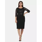 Power Sutra Pailletten Stretch Abend Party Kleid - Schwarz