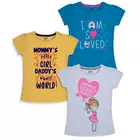 T-shirts imprimés en coton pour filles (lot de 3)
