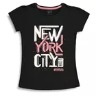 Mädchen-T-Shirt aus weichem Baumwollstoff und gerippten Bündchen, 5er-Pack