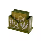 Posavasos vertical - Pintura Warli pintada a mano