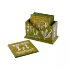 Posavasos vertical - Pintura Warli pintada a mano